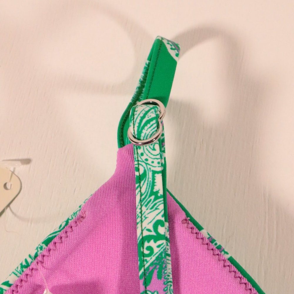 NWOT Seafolly X Revolve Bandana Bay Fixed Tri Bikini Top - Picture 9 of 15